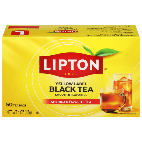 Lipton Yellow Label Black Tea 50 Tea Bags - 12 Pack