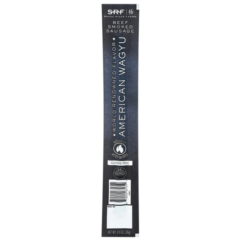 Snake River Farms Gluten Free Beef Smoked Sausage 0.9 oz - 20 Pack