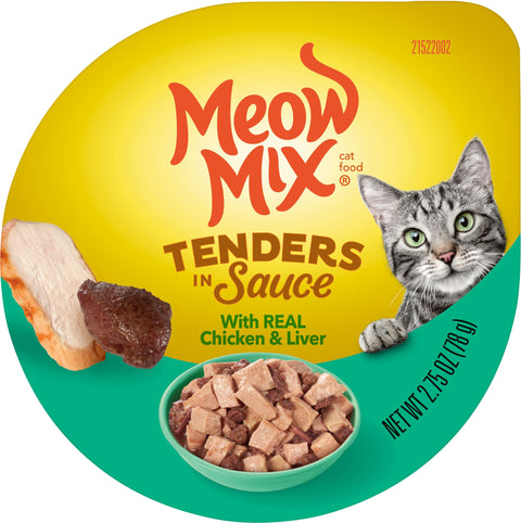 Meow Mix Tenders in Sauce Wet Cat Food With REAL Chicken & Liver