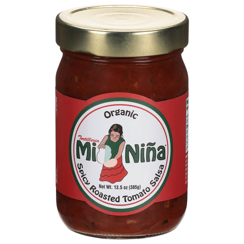 Mi Nina Organic Spicy Roasted Tomato Salsa - 13.5 OZ 6 Pack