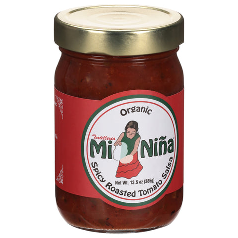 Mi Nina Organic Spicy Roasted Tomato Salsa - 13.5 OZ 6 Pack