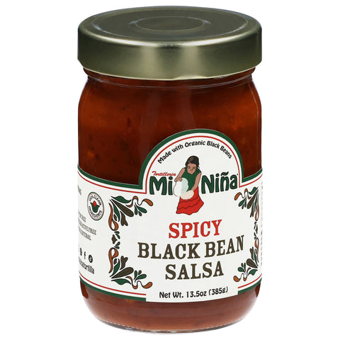 Mi Nina Black Bean Salsa Spicy Organic - 13.5 OZ 6 Pack