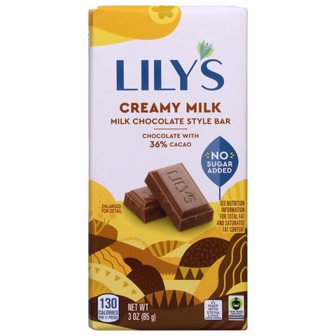 Lily's Milk Chocolate Style Creamy Milk Bar 3 oz - 12 Pack
