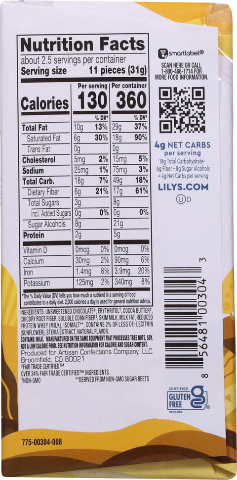 Lily's Milk Chocolate Style Creamy Milk Bar 3 oz - 12 Pack