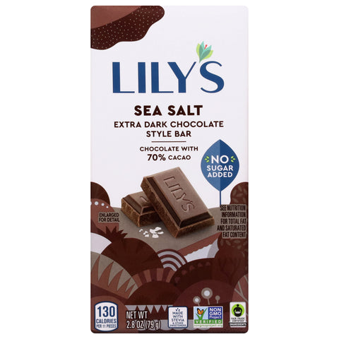 Lily's Sea Salt Dark Chocolate Bar 2.8 oz - 12 Pack