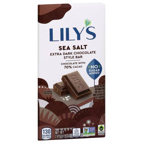 Lily's Sea Salt Dark Chocolate Bar 2.8 oz - 12 Pack