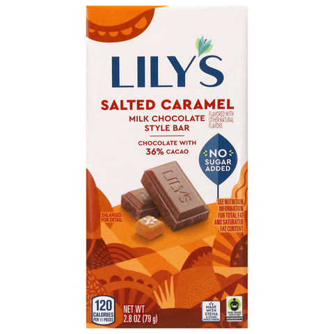 Lily's Milk Chocolate Style Salted Caramel Bar 2.8 oz - 12 Pack