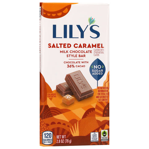Lily's Milk Chocolate Style Salted Caramel Bar 2.8 oz - 12 Pack