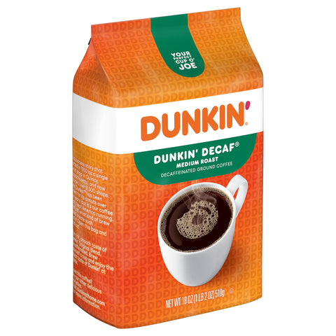 Dunkin Decaf Ground Coffee - 18 OZ 6 Pack