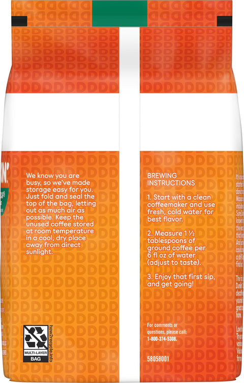 Dunkin Decaf Ground Coffee - 18 OZ 6 Pack