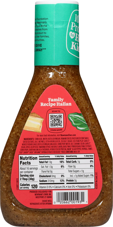 Newman's Own Dressing Family Recipe Italian Dressing 16 FZ