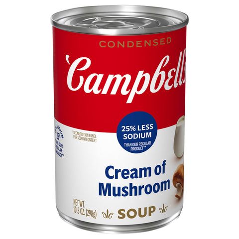 Campbell's Red & White Soup 25% Less Sodium Cream Of Mushroom 10.5 OZ