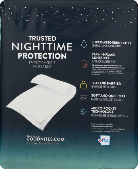 Goodnites Disposable Bed Mats for Bedwetting, 2.4 x 2.8 ft, 9 Ct