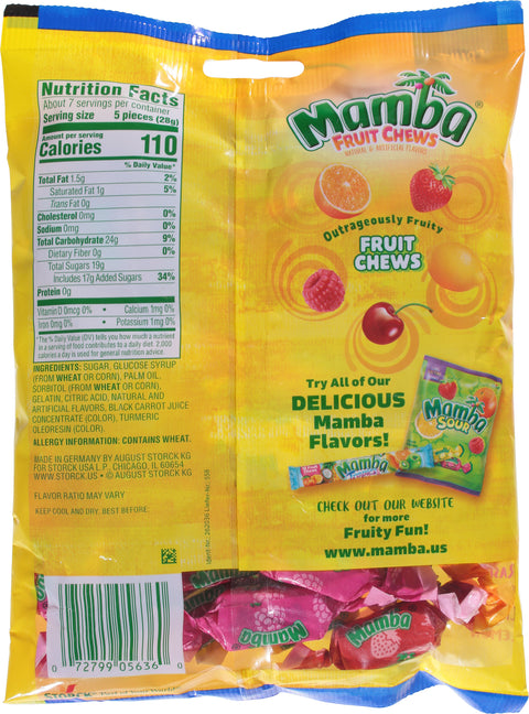 Mamba Fruit Flavor Mix Fruit Chews 7.05 oz