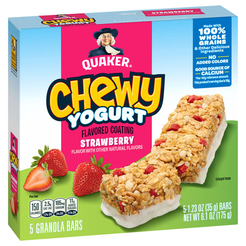 Quaker Bar Granola Chewy Yogurt Strawberry 6.1 OZ