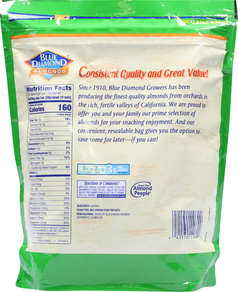 Blue Diamond Whole Natural Almonds 25 OZ