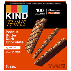 Kind Thins Gluten Free Peanut Butter Dark Chocolate Bars - 7.4 OZ 6 Pack