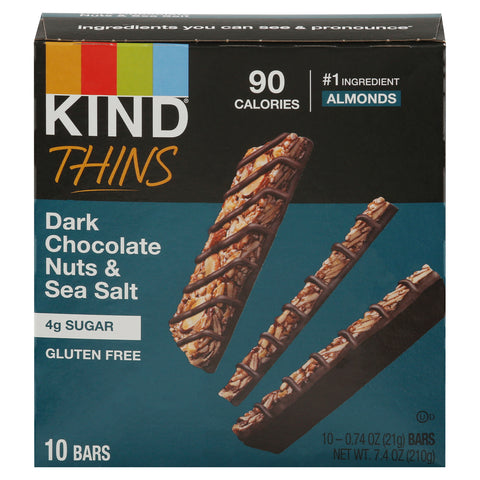 Kind Dark Chocolate Nuts And Sea Salt Thins - 7.4 OZ 6 Pack