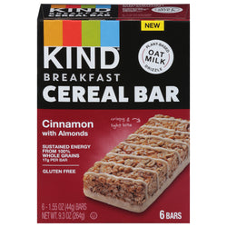 Kinds Cinnamon With Almonds Breakfast Cereal Bar - 9.3 OZ 6 Pack