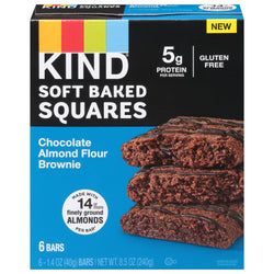Kind Soft Baked Squares Chocolate Almond Flour Brownie - 8.5 OZ 8 Pack