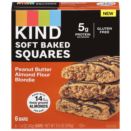 Kind Soft Baked Squares Peanut Butter Almond Flour Blondie - 8.5 OZ 8 Pack