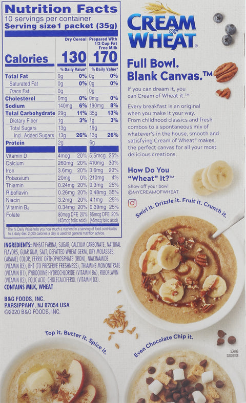 Cream Of Wheat Instant Maple Brown Sugar 12.3 OZ