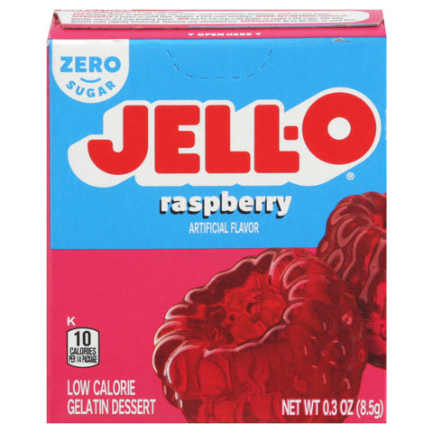 Jell-O Mix Gelatin Sugar Free Raspberry - 0.3 OZ 24 Pack