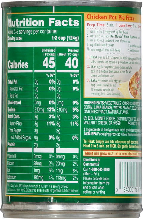 Del Monte Mixed Vegetables 14.5 oz