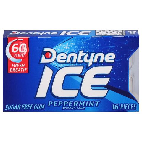 Dentyne Ice Sugar Free Peppermint Gum 16 ea - 16 CT 9 Pack