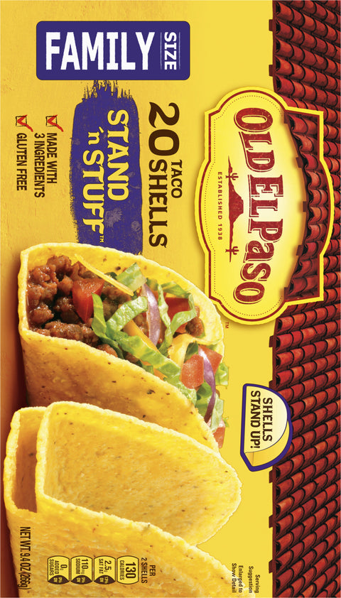 Old El Paso Stand 'n Stuff Taco Shells Family Size 20 ea