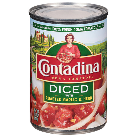 Contadina Tomatoes Diced With Roasted Garlic 14.5 OZ