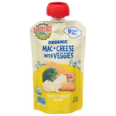 Earth's Best Organic Organic Ages 9m+ Mac + Cheese with Veggies Pasta + Veggie Puree 4 oz