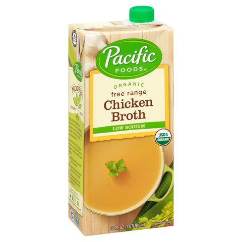 Pacific Organic Low Sodium Free Range Chicken Broth 32 oz