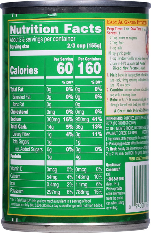 Del Monte Vegetables Sliced Potatoes 14.5 OZ