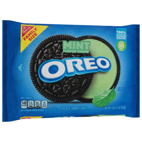 Oreo Family Size Mint Chocolate Sandwich Cookies 18.71 OZ