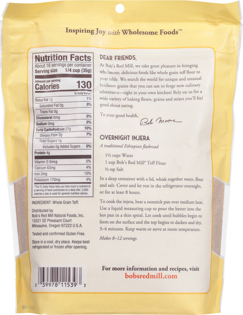 Bob's Red Mill Gluten Free Teff Flour 20 OZ
