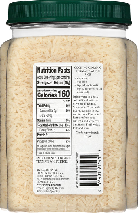 Rice Select Organic Texmati White Rice 32 OZ