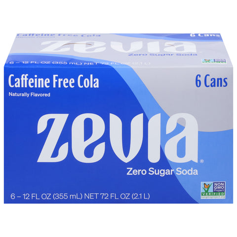 Zevia Zero Sugar Caffeine Free Cola Soda  72 FZ