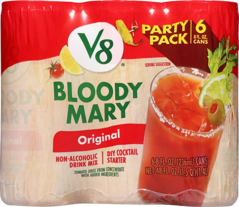 V8 Bloody Mary Non-Alcoholic Original Drink Mix Party Pack 6