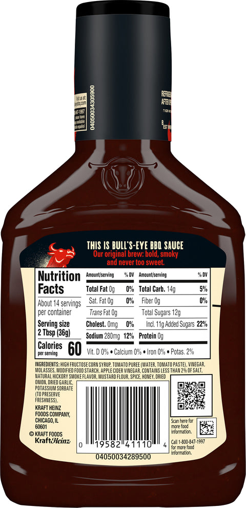 Bulls Eye Original Barbeque Sauce 18 OZ
