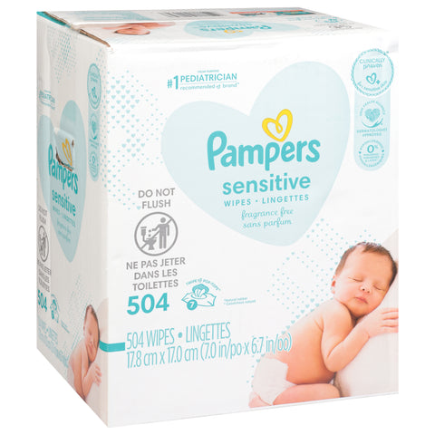 Pampers Sensitive Fragrance Free Wipes 504 ea