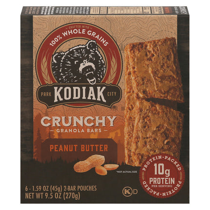 Kodiak Cakes Crunchy Granola Bars Peanut Butter - 9.5 OZ 12 Pack