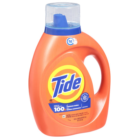 Tide Liquid Laundry Detergent, Clean Breeze, 48 loads, 63 fl oz, HE Compatible