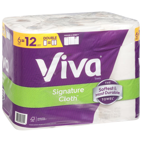 Viva Signature Cloth 1-Ply Choose-A-Sheet Towels Double Rolls 6 ea