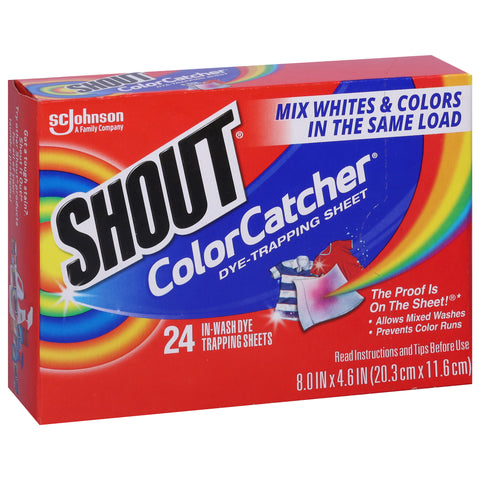 Shout Laundry Stain Remover Color Catcher 24 CT