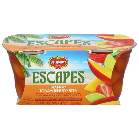 Del Monte Escapes Mango Strawberry-Rita 2 - 7 oz Cups - 6 Pack