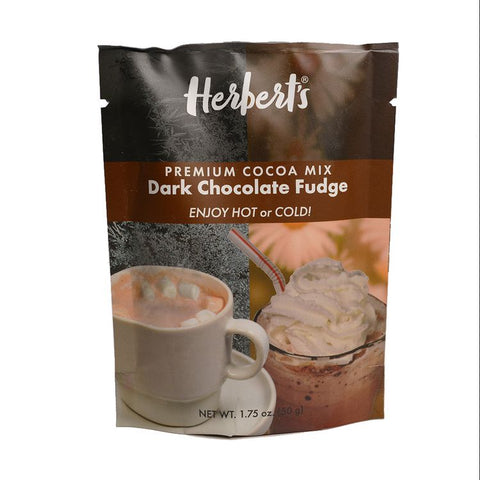 Herberts Wine Jelly Dark Chocolate Fudge - Cocoa Mix-Hot or Iced Frappe - 1.75 OZ 12 Pack