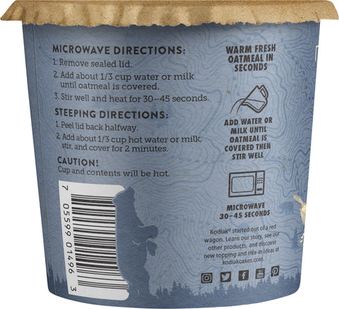 Kodiak Cakes Power Cup Oatmeal Blueberries and Cream 2.12 OZ