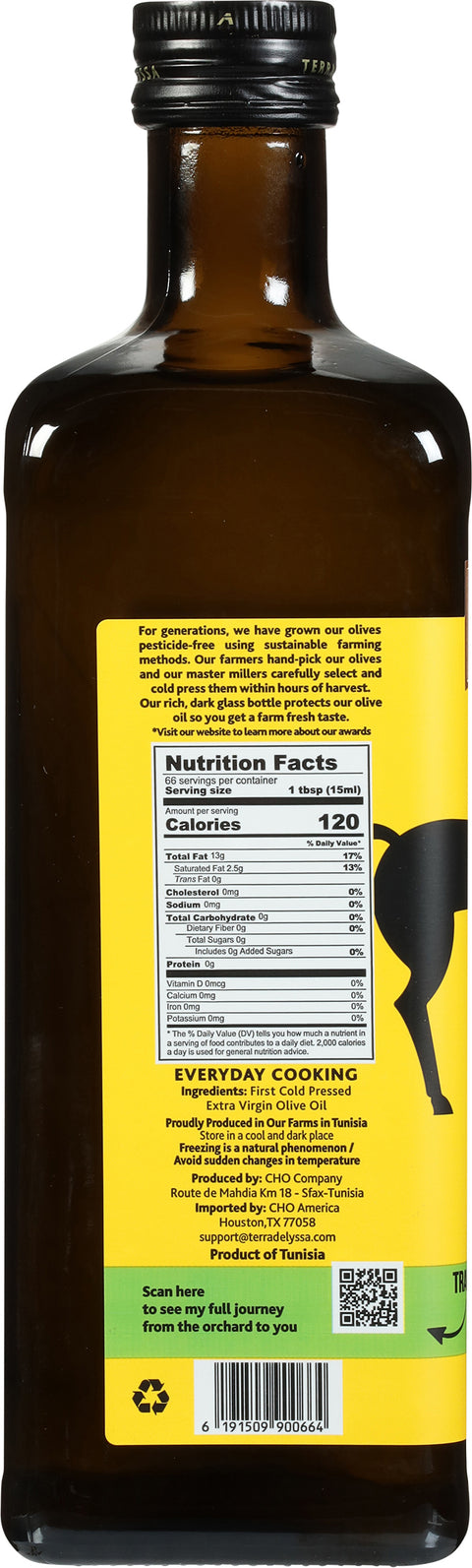 Terra Delyssa Premium Extra Virgin Smooth Flavor Olive Oil 34 fl oz - 6 Pack