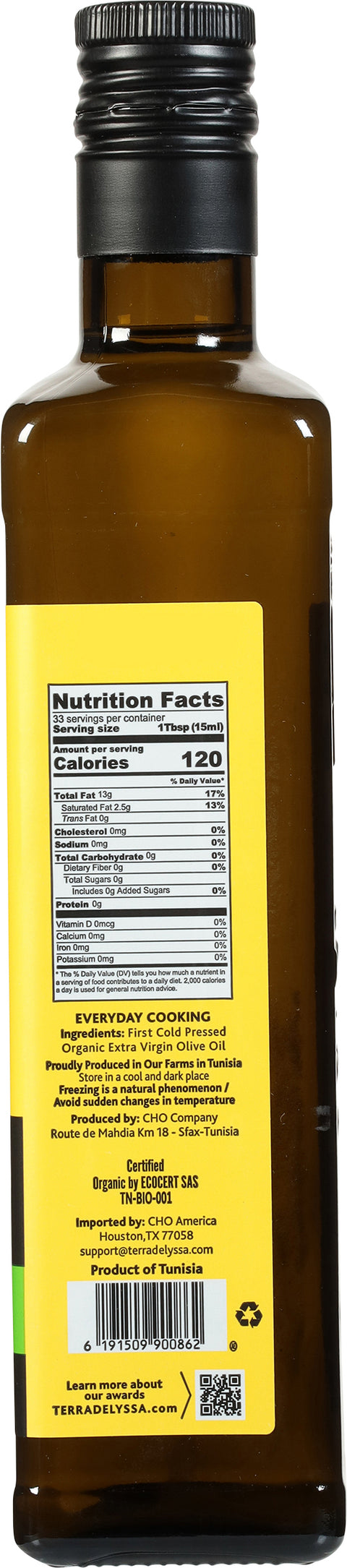 Terra Delyssa Organic Extra Virgin Olive Oil 17 fl oz - 6 Pack